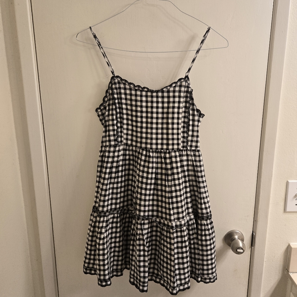 URBAN OUTFITTERS Black and White Gingham Mini Dress
